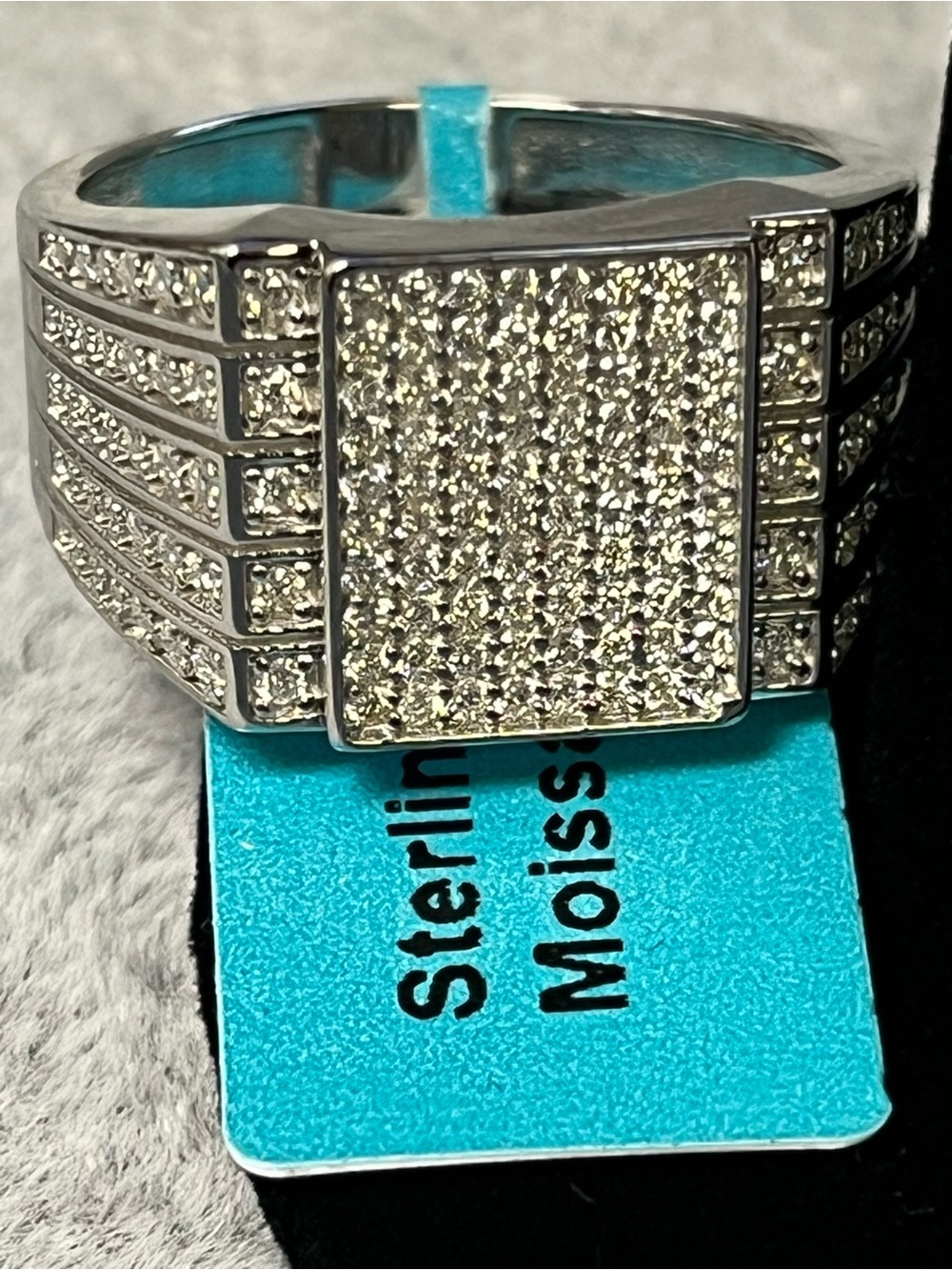 NWT 0.88 CTTW VVS D Color Diamond Sterling Silver Ring Size 10